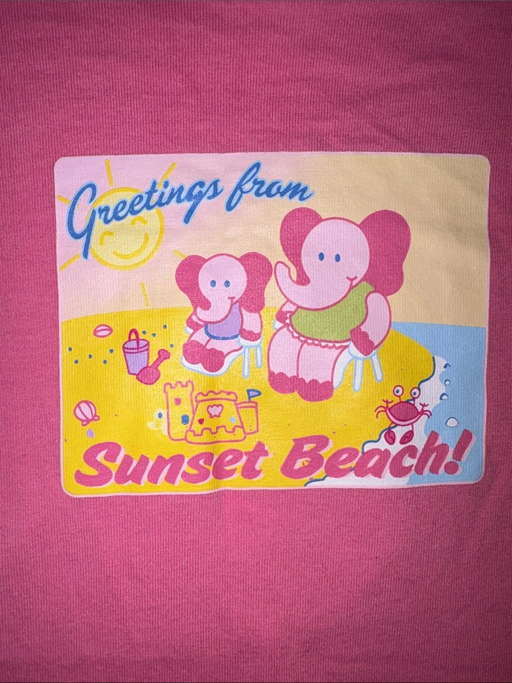 The Children's Place vtg Pink Sunset Beach Graphic One-Piece summer romper 24m